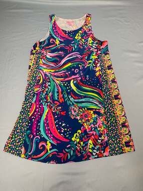 Lilly Pulitzer Jackie Silk Shift Dress in Multi Engineered Print